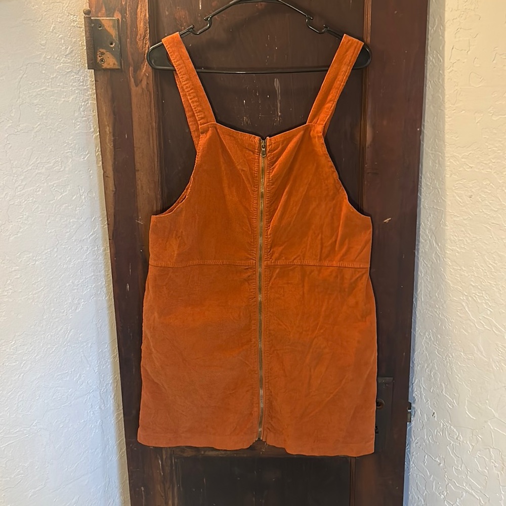Don’t Ask Why Rust Corduroy Overall Dress ONE SIZE